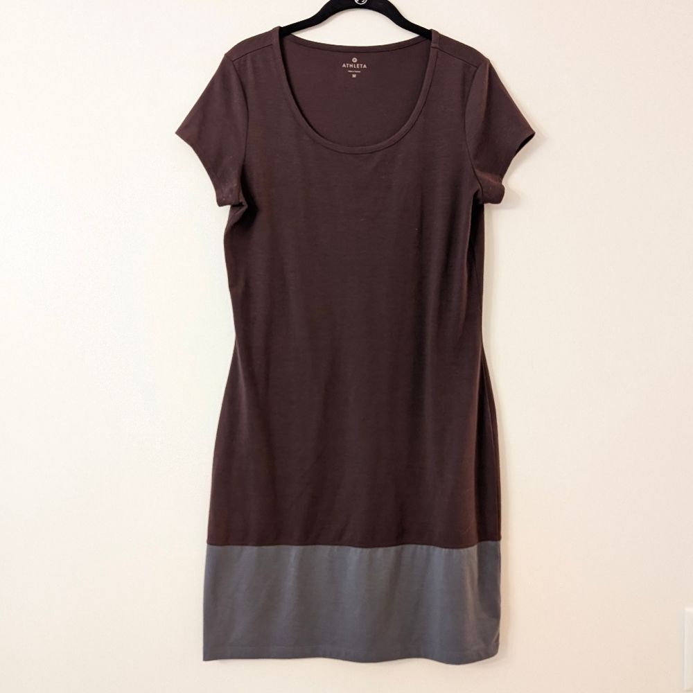 Athleta “Ella” dress colorblock wool blend T shirt dress Size Medium